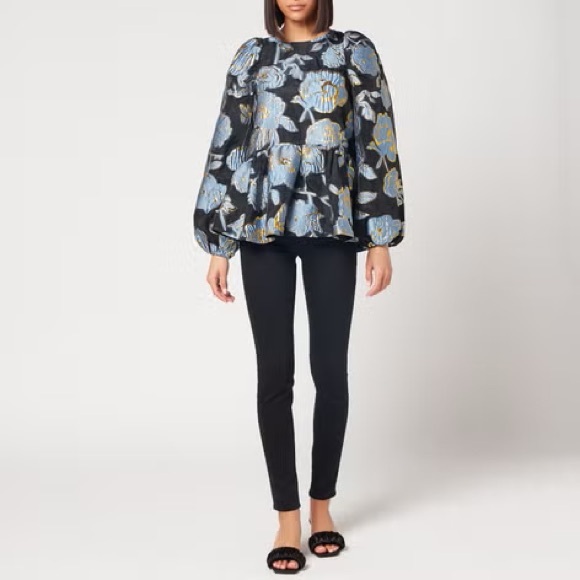 Stine Goya Women's Jenny Organza Top - Flower Foliage Gold - Size X Small - Picture 4 of 4